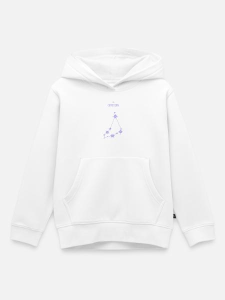 Steinbock Sternzeichen Sternbild Lila - Kinder Premium Organic Hoodie - Weiß