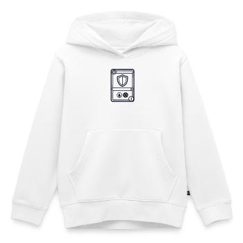 TCG Schild Sammelkarte Logo - Kinder Premium Organic Hoodie - Weiß - Vorne - AI Model Kid Female (0cm)