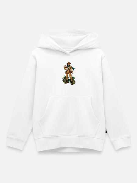 Dschungelpfad Entdeckerin - Kinder Premium Organic Hoodie - Weiß