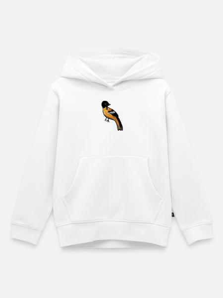 Crimson Robin auf Mitternacht - Kinder Premium Organic Hoodie - Weiß