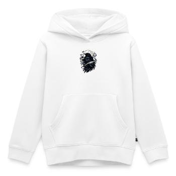 Mondkrähe im Nachtwind - Kinder Premium Organic Hoodie - Weiß - Vorne - AI Model Kid Female (0cm)