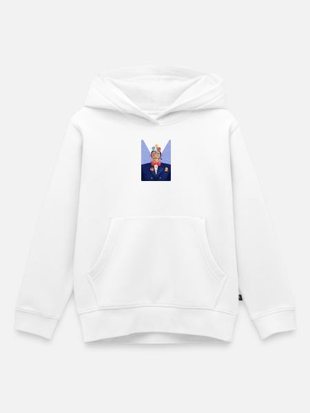 Geblümter Mann im Anzug - Kinder Premium Organic Hoodie - Weiß