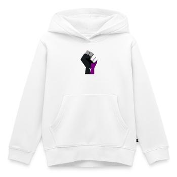 asexuell erhobene Faust - Kinder Premium Organic Hoodie - Weiß - Vorne - AI Model Kid Female (0cm)