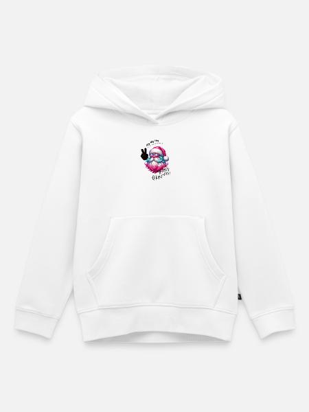 Weihnachtsmann - Fröhliche Weihnachten - Design3 - Kinder Premium Organic Hoodie - Weiß