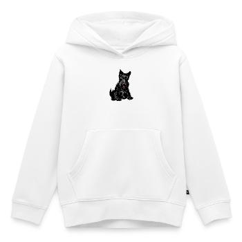 Monochrome Terrier-Linienkunst - Kinder Premium Organic Hoodie - Weiß - Vorne - AI Model Kid Female (0cm)