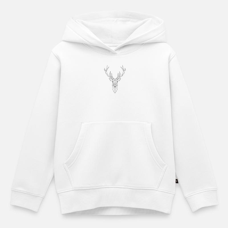 triangle Hirsch - Sweat Premium à capuche enfant bio - blanc