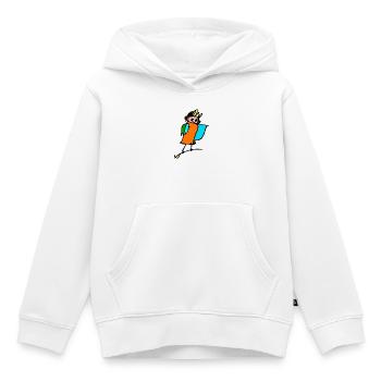 petite sorcière sur le balai - Sweat Premium à capuche enfant bio - blanc - Devant - AI Model Kid Female (0cm)