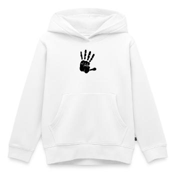Limitiert - schwarze Hand - Geschenk - Idee - Kinder Premium Organic Hoodie - Weiß - Vorne - AI Model Kid Female (0cm)