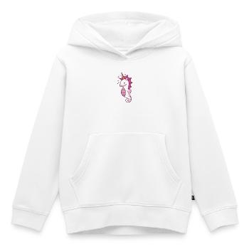 Fantaisie de licorne d’hippocampe - Sweat Premium à capuche enfant bio - blanc - Devant - AI Model Kid Female (0cm)