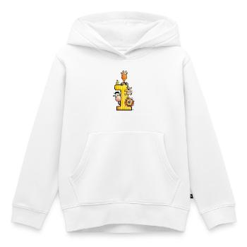 Erster Geburtstag - Kinder Premium Organic Hoodie - Weiß - Vorne - AI Model Kid Female (0cm)