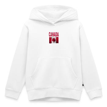 KANADA - Kinder Premium Organic Hoodie - Weiß - Vorne - AI Model Kid Female (0cm)