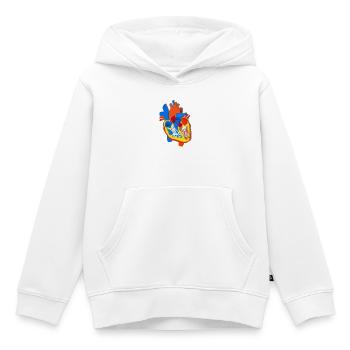 Farbige Herz-Anatomie Illustration - Kinder Premium Organic Hoodie - Weiß - Vorne - AI Model Kid Female (0cm)