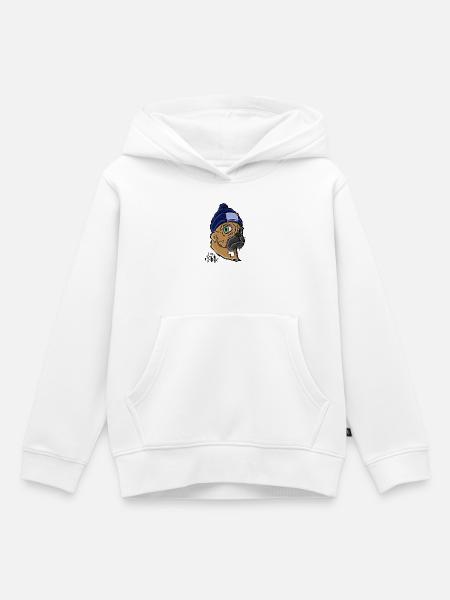 Hund mit Beanie - Kinder Premium Organic Hoodie - Weiß