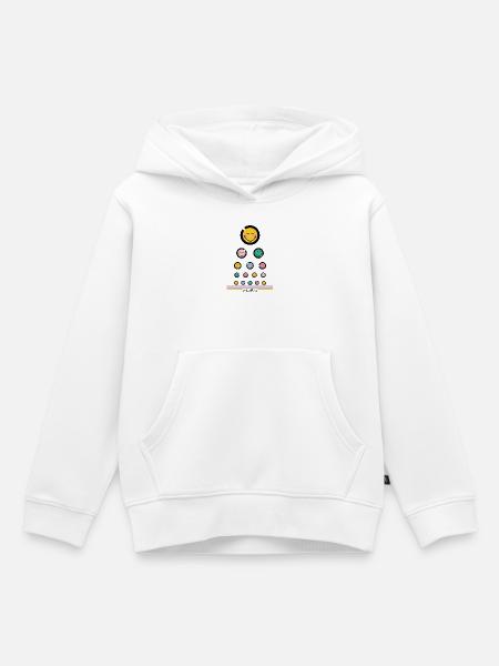 Test oculaire Happy - Sweat Premium à capuche enfant bio - blanc