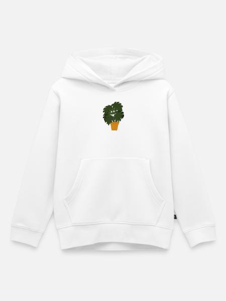 Monstera - Kinder Premium Organic Hoodie - Weiß