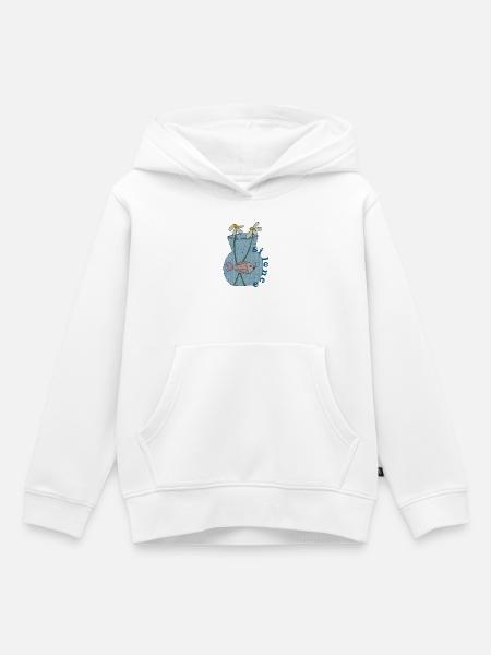 fisch im glas gewebe - Kinder Premium Organic Hoodie - Weiß