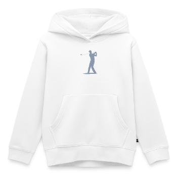 Golfer Abschlag Silhouette - Herren Design - Kinder Premium Organic Hoodie - Weiß - Vorne - AI Model Kid Female (0cm)
