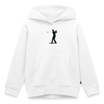 Golfer Abschlag Silhouette - Herren Design - Kinder Premium Organic Hoodie - Weiß - Vorne - AI Model Kid Female (0cm)