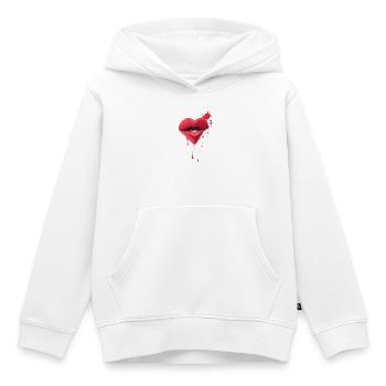 Liebliche Lippen Schmelzende Rote Lippen Kunst - Kinder Premium Organic Hoodie - Weiß - Vorne - AI Model Kid Female (0cm)