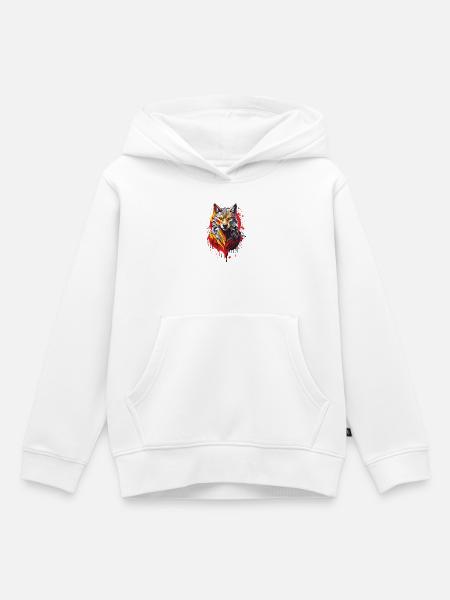 Coole Wolf - Kinder Premium Organic Hoodie - Weiß