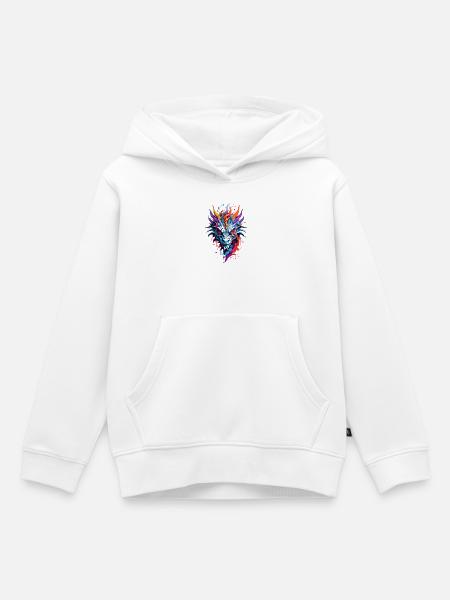 Coole Drache - Kinder Premium Organic Hoodie - Weiß