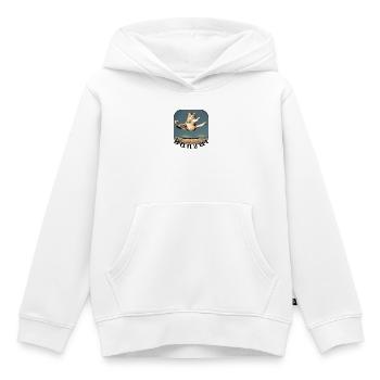 Sprungkatze über Tastatur - Kinder Premium Organic Hoodie - Weiß - Vorne - AI Model Kid Female (0cm)
