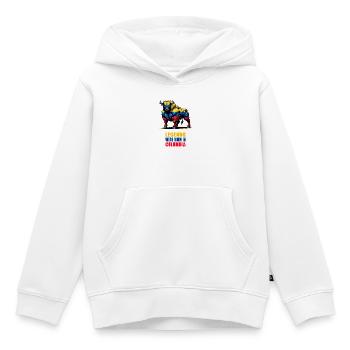 Des légendes sont nées en Colombie - Sweat Premium à capuche enfant bio - blanc - Devant - AI Model Kid Female (0cm)