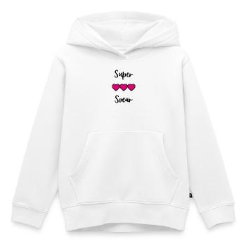 SUPER SOEUR - Sweat Premium à capuche enfant bio - blanc - Devant - AI Model Kid Female (0cm)