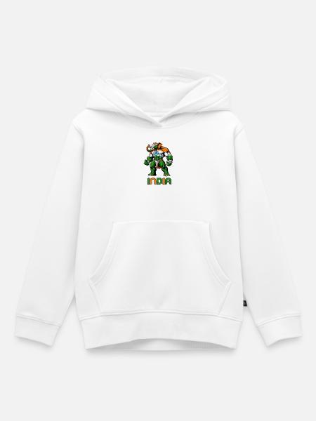 Indien Elefant Flaggen Design - Kinder Premium Organic Hoodie - Weiß