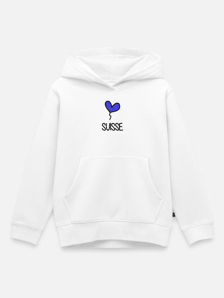 SCHWEIZ - Kinder Premium Organic Hoodie - Weiß