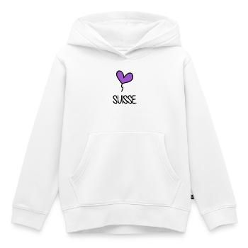 SCHWEIZ. LAND. GENF. SCHWEIZ. HUMOR. LAND - Kinder Premium Organic Hoodie - Weiß - Vorne - AI Model Kid Female (0cm)