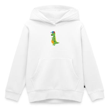 T-Rex prêt pour l’école sur T-shirt Bébé - Sweat Premium à capuche enfant bio - blanc - Devant - AI Model Kid Female (0cm)