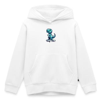 T-Rex Hug Me Hug Gift - Kids Premium Organic Hoodie - white - Front - AI Model Kid Female (0cm)