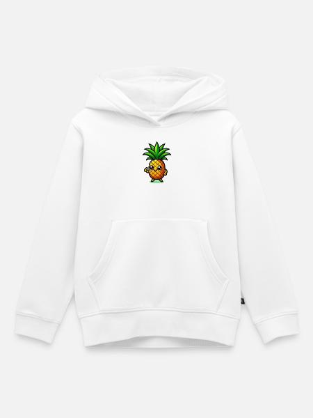 Ananas - Kinder Premium Organic Hoodie - Weiß