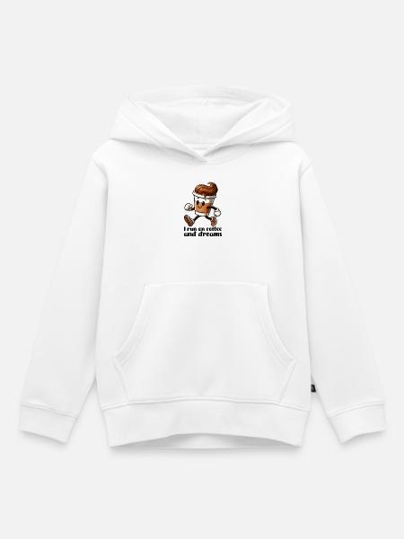 Kaffee Träume Geschenk - Kinder Premium Organic Hoodie - Weiß