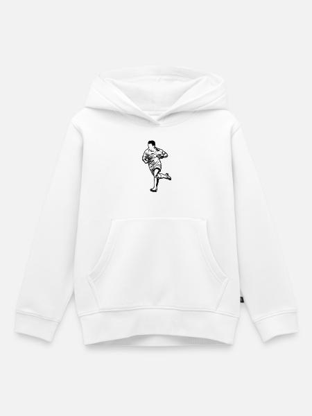 Rugby Junge Skizze - Kinder Premium Organic Hoodie - Weiß