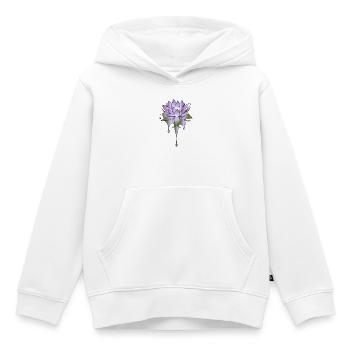 Lotusblüte in Violett mit Farbverlauf - Kinder Premium Organic Hoodie - Weiß - Vorne - AI Model Kid Female (0cm)