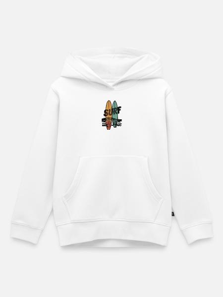 Retro Surfboards - Kinder Premium Organic Hoodie - Weiß