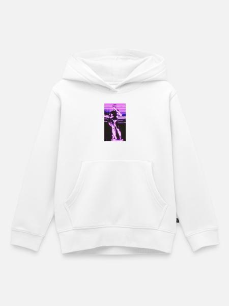 Glitch Futuristische Statue - Kinder Premium Organic Hoodie - Weiß