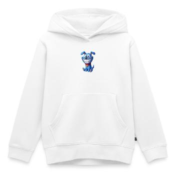 Verspielter Hund mit breitem Grinsen - Kinder Premium Organic Hoodie - Weiß - Vorne - AI Model Kid Female (0cm)