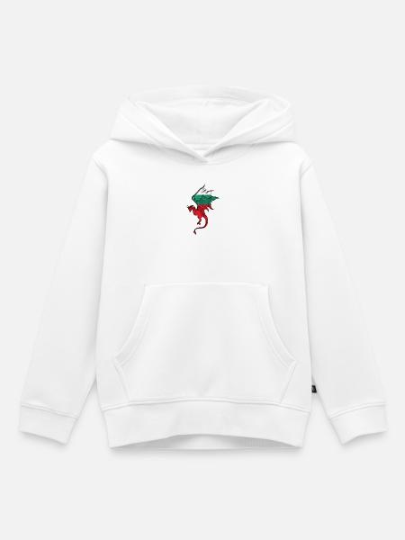 Bulgarien Flagge - Bulgarien - Drachen Silhouette - Kinder Premium Organic Hoodie - Weiß