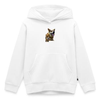 Freudiger Hundemotiv auf lebendiger Leinwand - Kinder Premium Organic Hoodie - Weiß - Vorne - AI Model Kid Female (0cm)