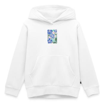 Fleurs de Bonne Humeur - Bleu - Sweat Premium à capuche enfant bio - blanc - Devant - AI Model Kid Female (0cm)