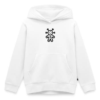 Poupée Vaudou - Sweat Premium à capuche enfant bio - blanc - Devant - AI Model Kid Female (0cm)