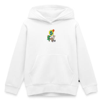 Emil Baustellenkroki fête ses 5 ans - Sweat Premium à capuche enfant bio - blanc - Devant - AI Model Kid Female (0cm)