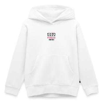 Je ne suis ici que pour m’amuser - Sweat Premium à capuche enfant bio - blanc - Devant - AI Model Kid Female (0cm)