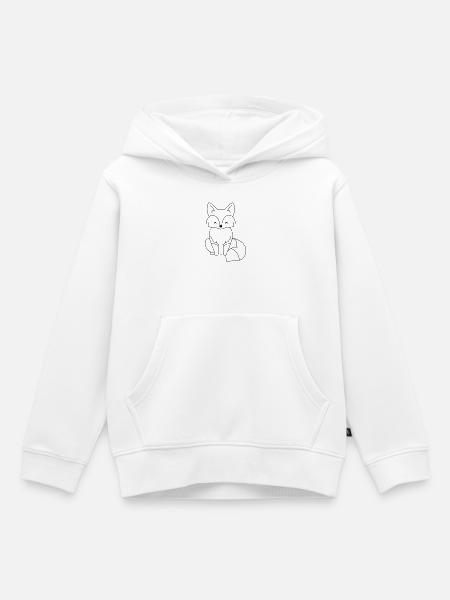 Comic Fuchs in schwarz - Kinder Premium Organic Hoodie - Weiß