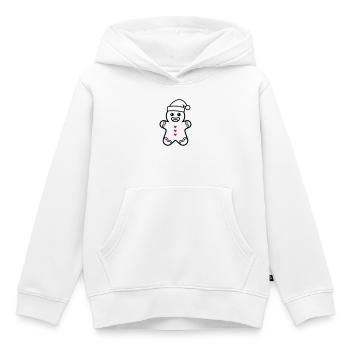 Bonhomme en pain d’épices sucré | Noël avec le cœur - Sweat Premium à capuche enfant bio - blanc - Devant - AI Model Kid Female (0cm)