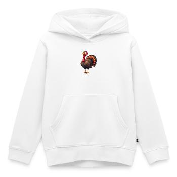 Thanksgiving Drôle Dinde de Thanksgiving - Sweat Premium à capuche enfant bio - blanc - Devant - AI Model Kid Female (0cm)