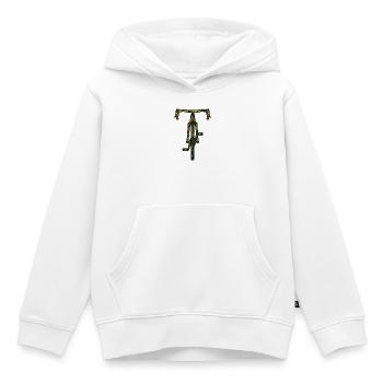 Künstlerische Rennrad Silhouette   - Kinder Premium Organic Hoodie - Weiß - Vorne - AI Model Kid Female (0cm)